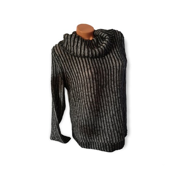 DKNY Jeans Knit Cowl Neck Sweater grey L - Picture 3 of 10